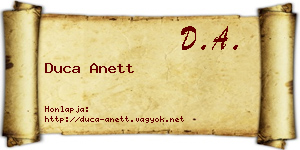 Duca Anett névjegykártya