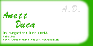 anett duca business card